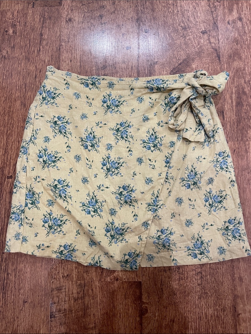 Maison d’Amélie Paris Floral Wrap-Style Skirt – Size M Linen Blend
